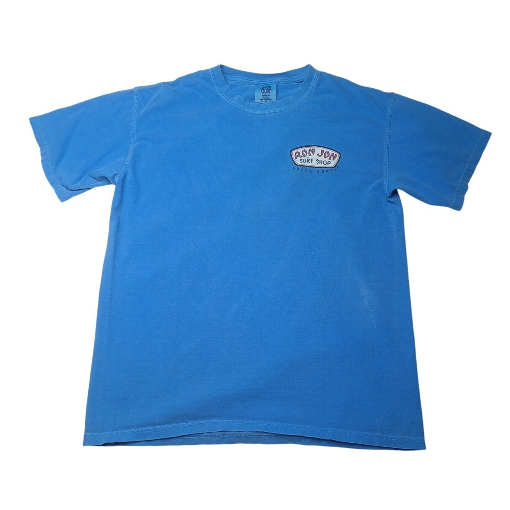 Ron Jon Surf Shop T-Shirt Mens Medium Blue Graphic Cocoa Beach Comfort Colors